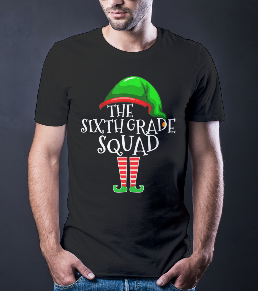 Sixth Grade Squad Elf Group Matching Christmas T-Shirt
