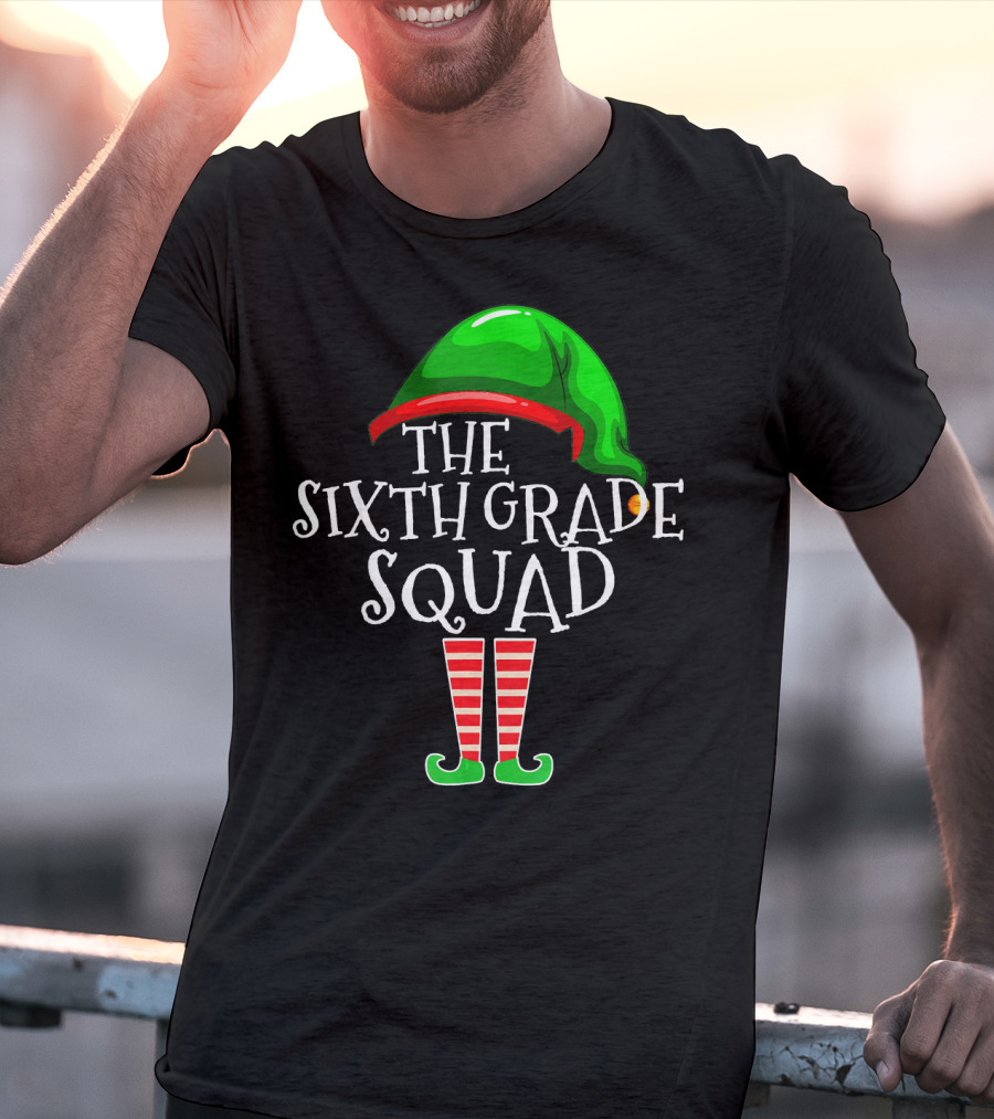 Sixth Grade Squad Elf Group Matching Christmas T-Shirt