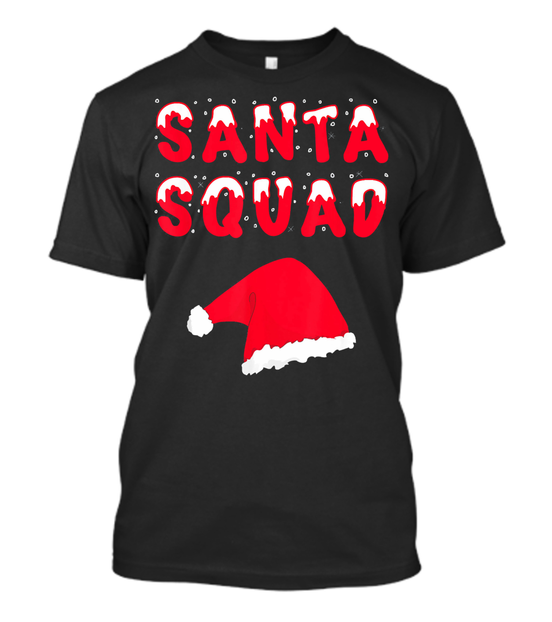 Funny Christmas Santa Squad Santa Hat T-Shirt