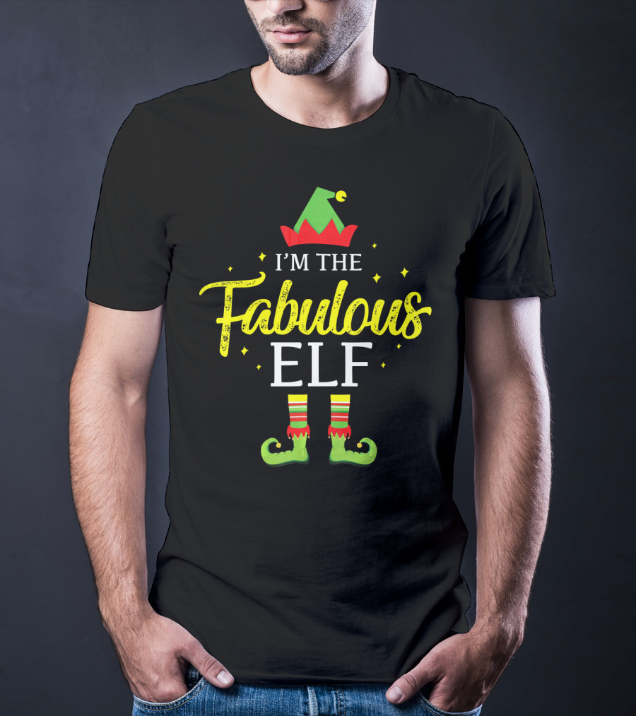 I'm The Fabulous Elf Matching Family Group Christmas Pajama Top T-Shirt