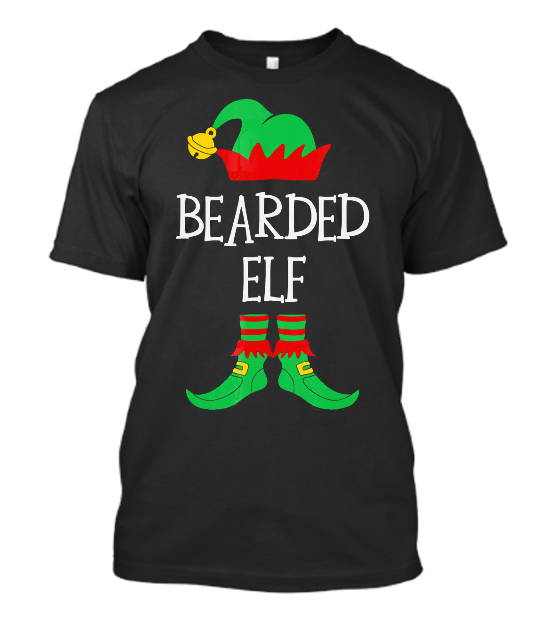 BEARDED ELF Matching Family Group Christmas Costume T-Shirt