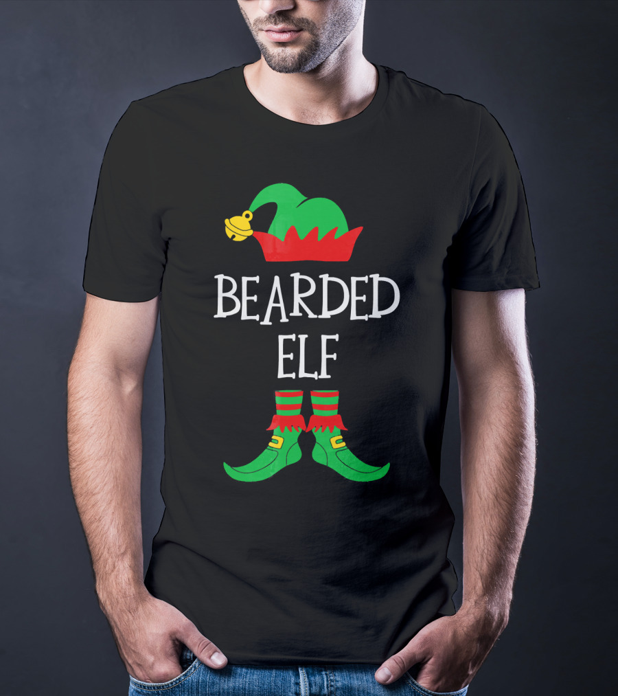 BEARDED ELF Matching Family Group Christmas Costume T-Shirt