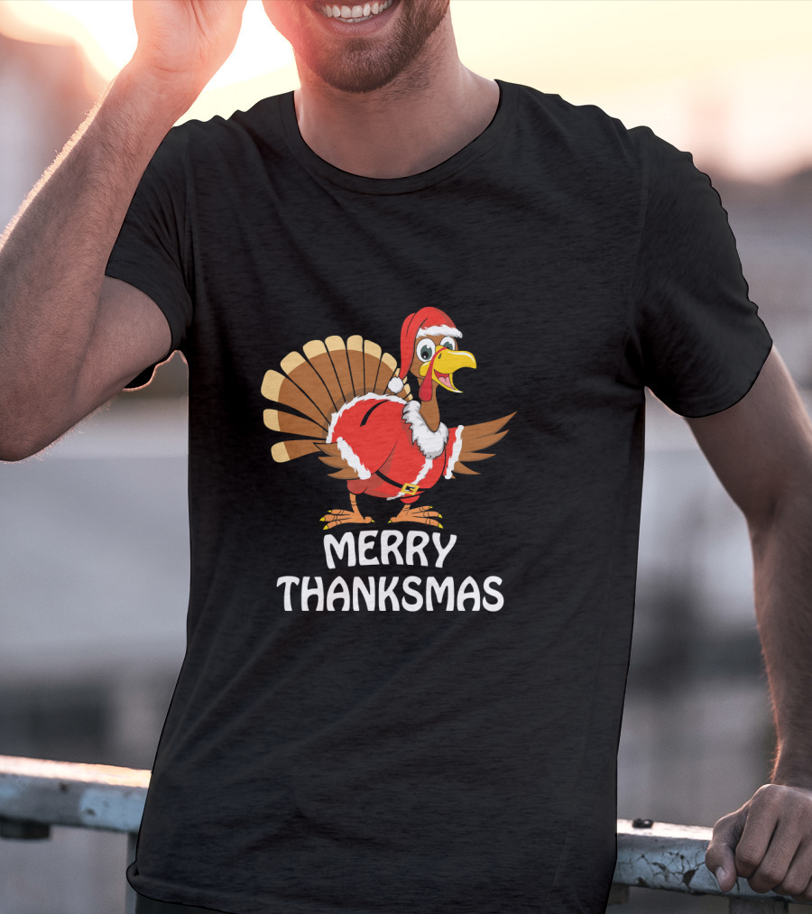 Merry Thanksmas Santa Turkey T-Shirt