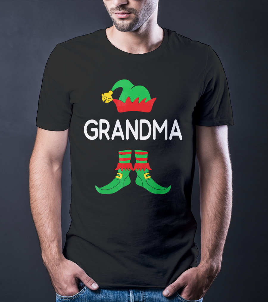 GRANDMA Elf Hat And Shoes Holiday T-Shirt