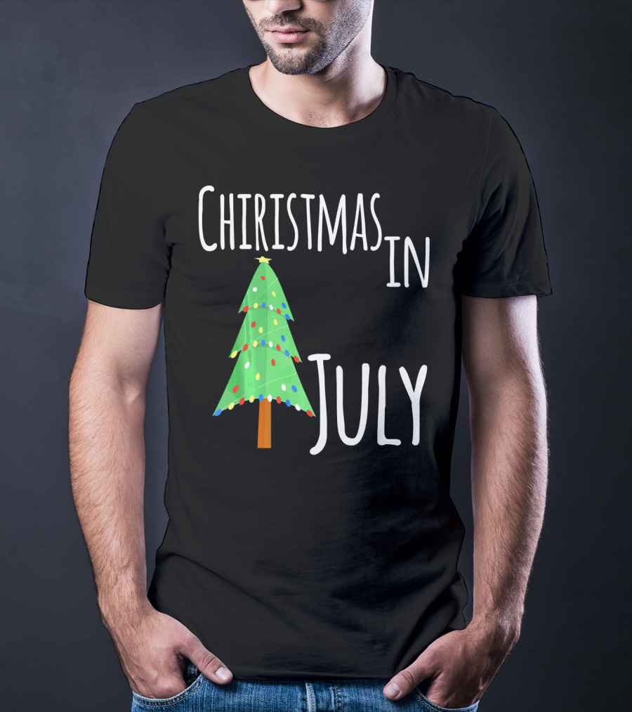 Christmas In July Tree Lights Festive Summer T-Shirt