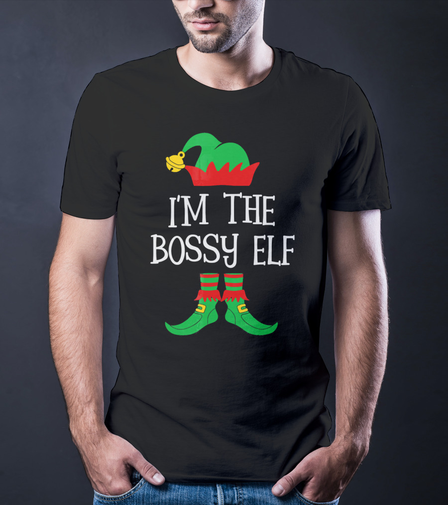 I'M THE BOSSY ELF Family Group Christmas Matching T-Shirt