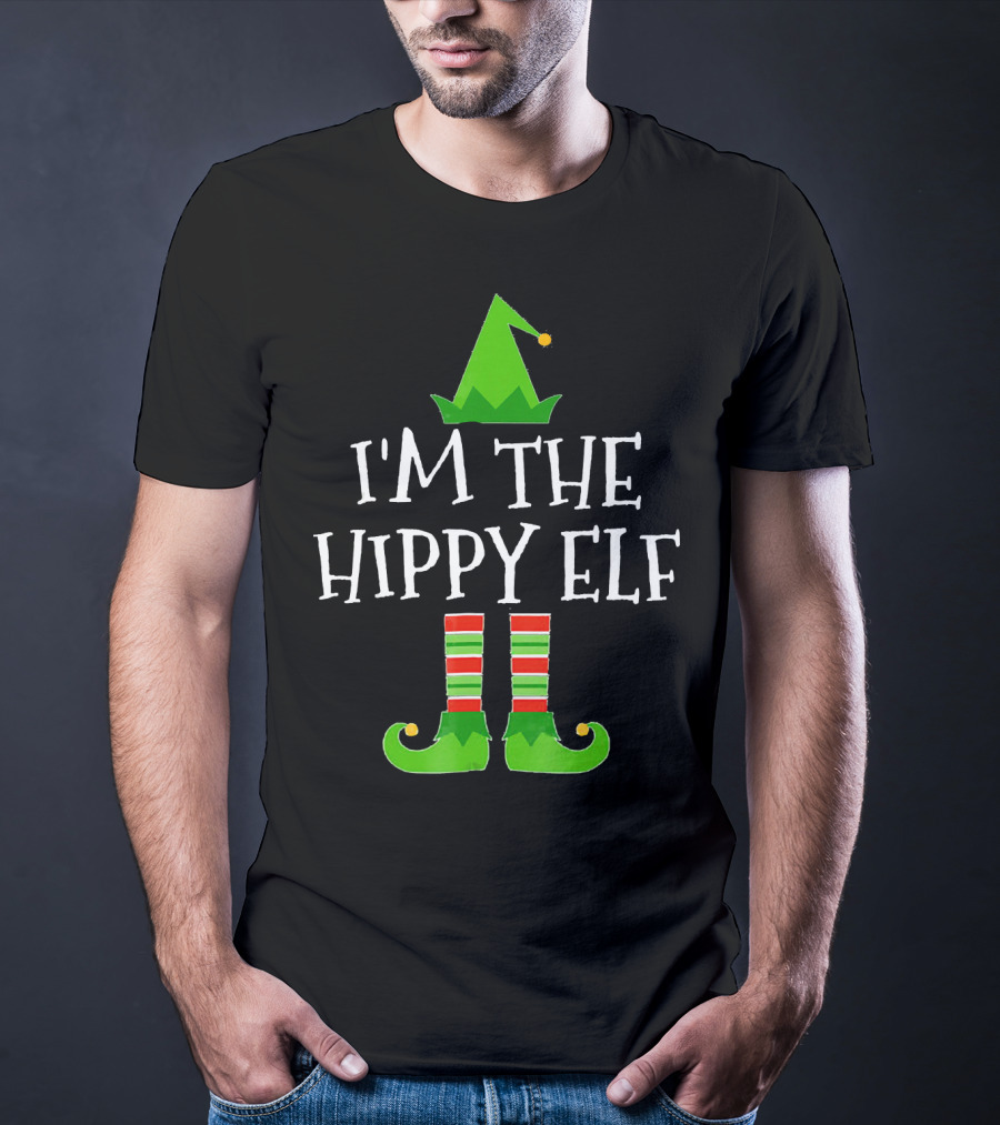 I'm The Hippy Elf Festive Family Group Holiday T-Shirt