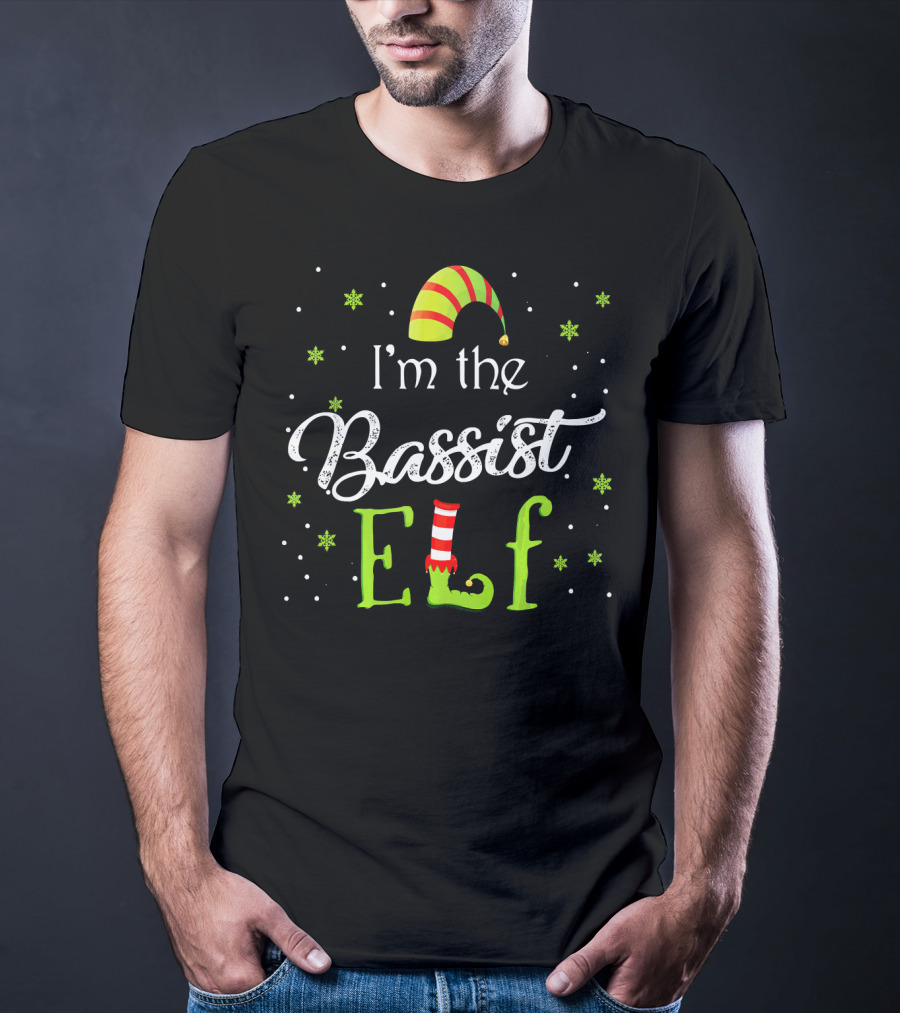 I'm The Bassist Elf Costume Family Matching Christmas T-Shirt