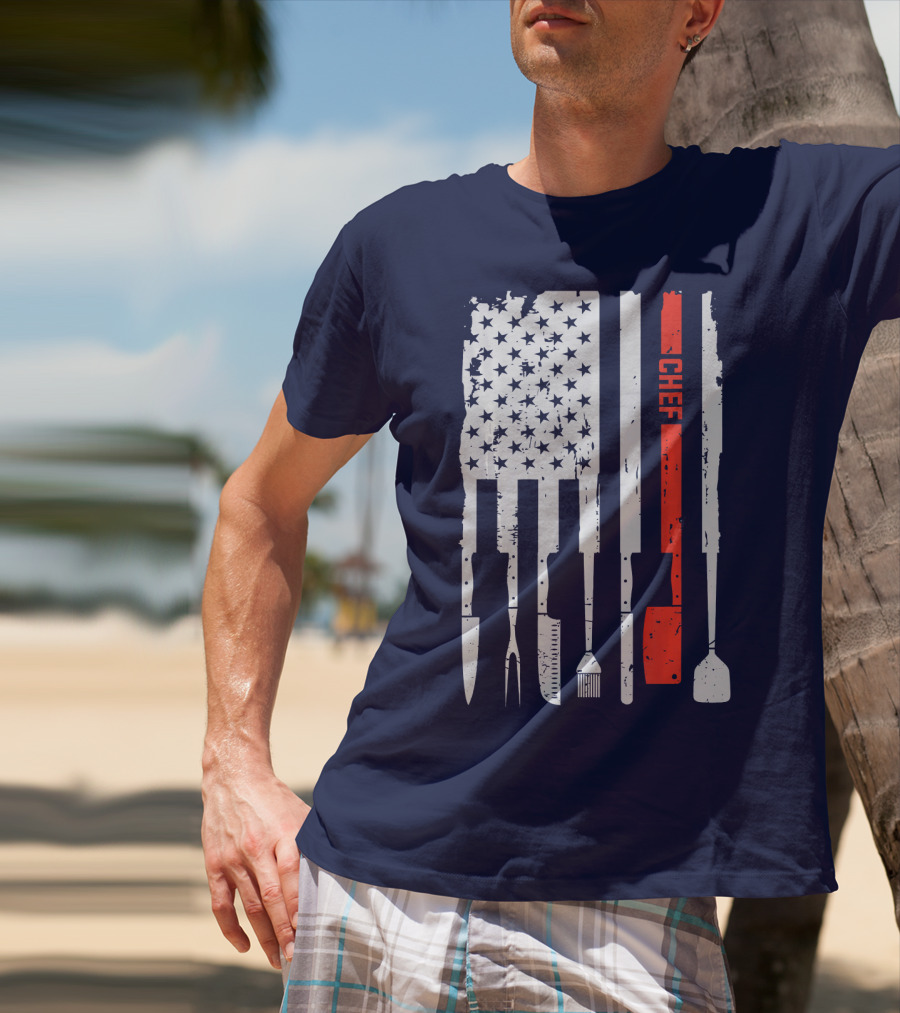 American Flag Baking Tools Chef Humorous Pastry T-Shirt