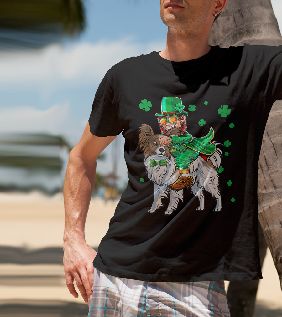 Leprechaun Papillon Shamrock St. Patrick's Day Luck T-Shirt