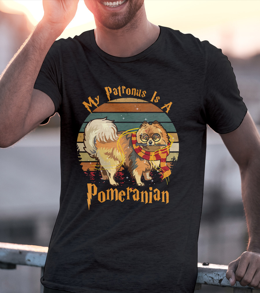 My Patronus Is A Pomeranian Dog With Wizardry And Magic References T-Shirt