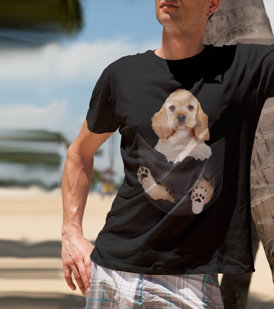 Cocker Spaniel Puppy Cute In The Pocket T-Shirt