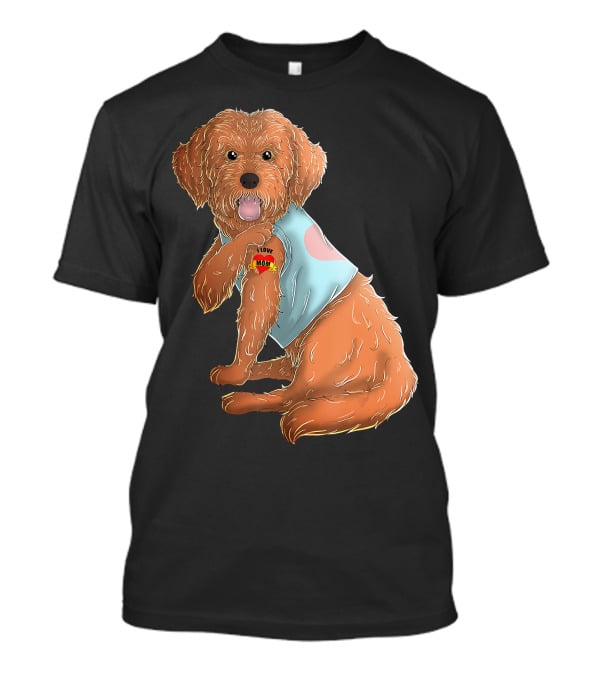 Cockapoo Dog I Love Mom Tattoo T-Shirt