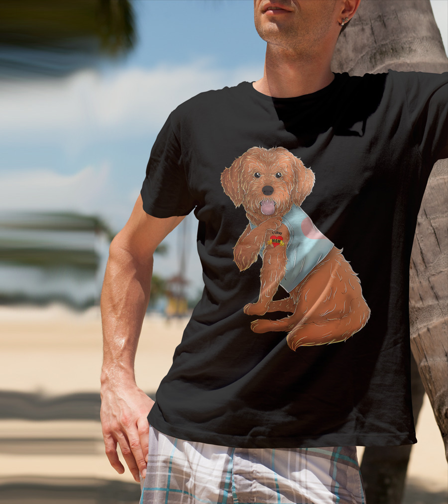 Cockapoo Dog I Love Mom Tattoo T-Shirt