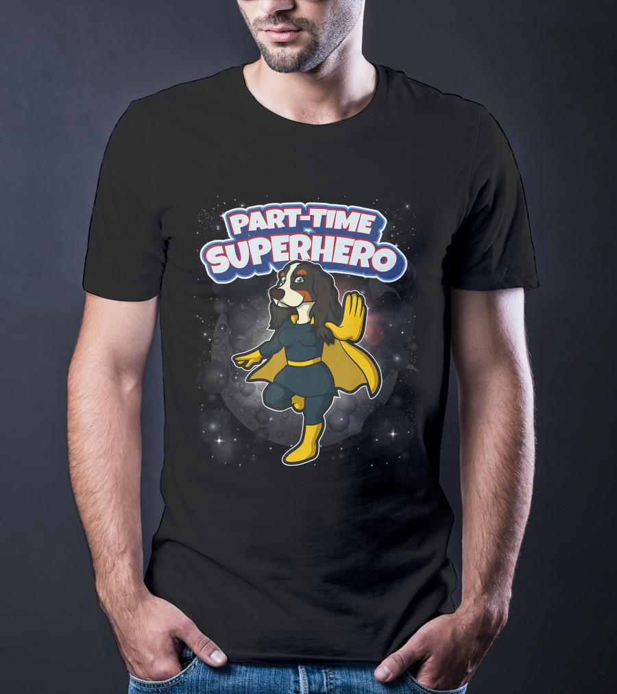 Part-Time Superhero English Cocker Spaniel Comic T-Shirt