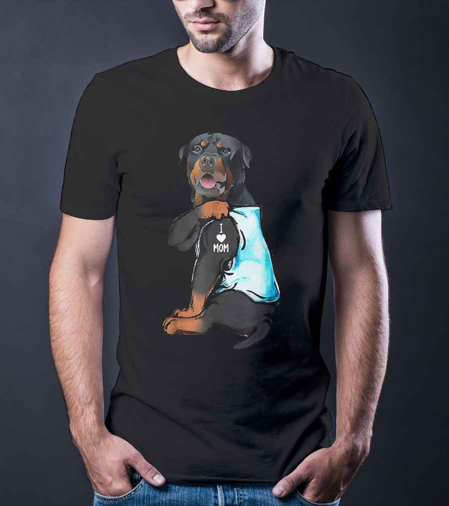 I Love Mom Rottweiler Tattoo T-Shirt