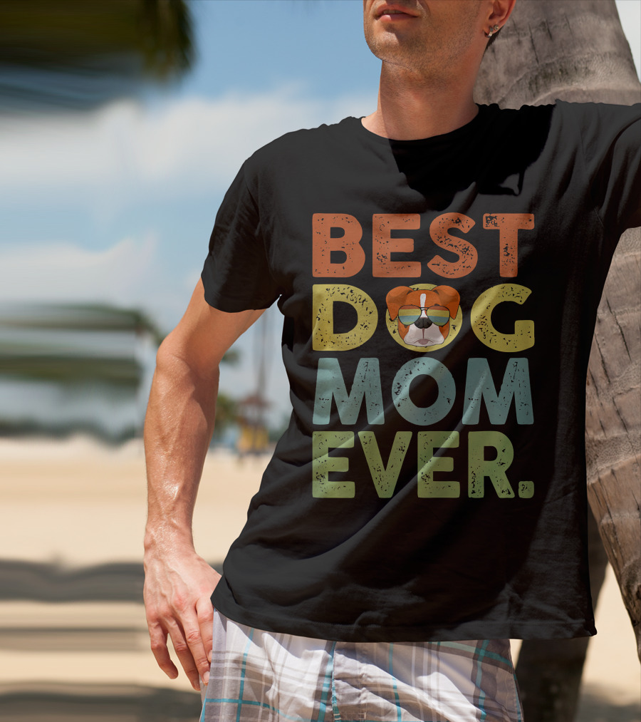 Best Dog Mom Ever Vintage Boxer T-Shirt