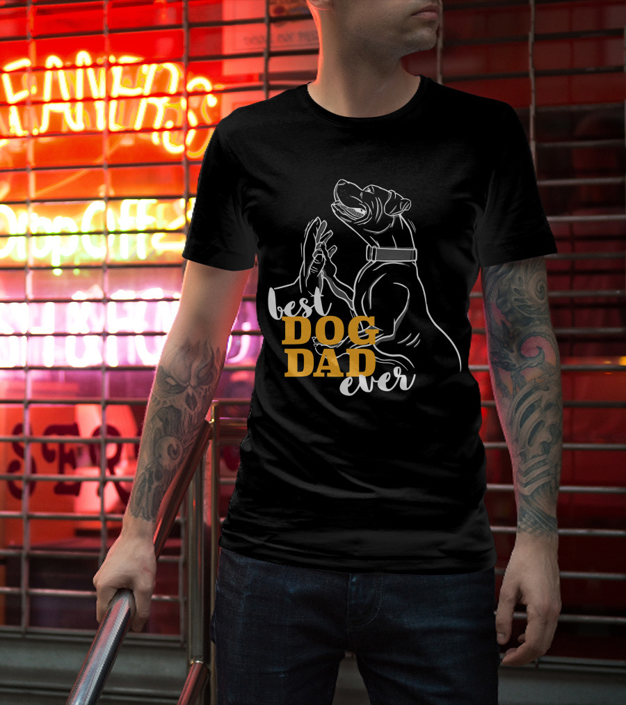 Best Dog Dad Ever Pitbull Boxer T-Shirt
