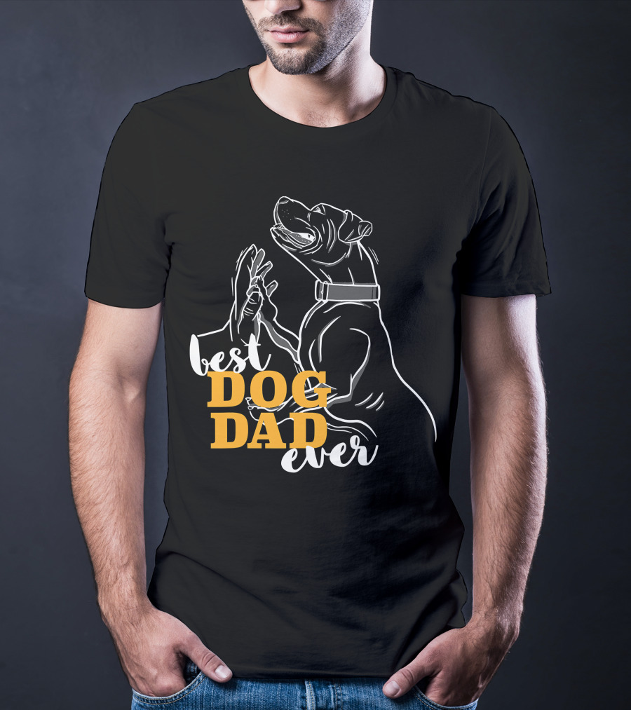 Best Dog Dad Ever Pitbull Boxer T-Shirt