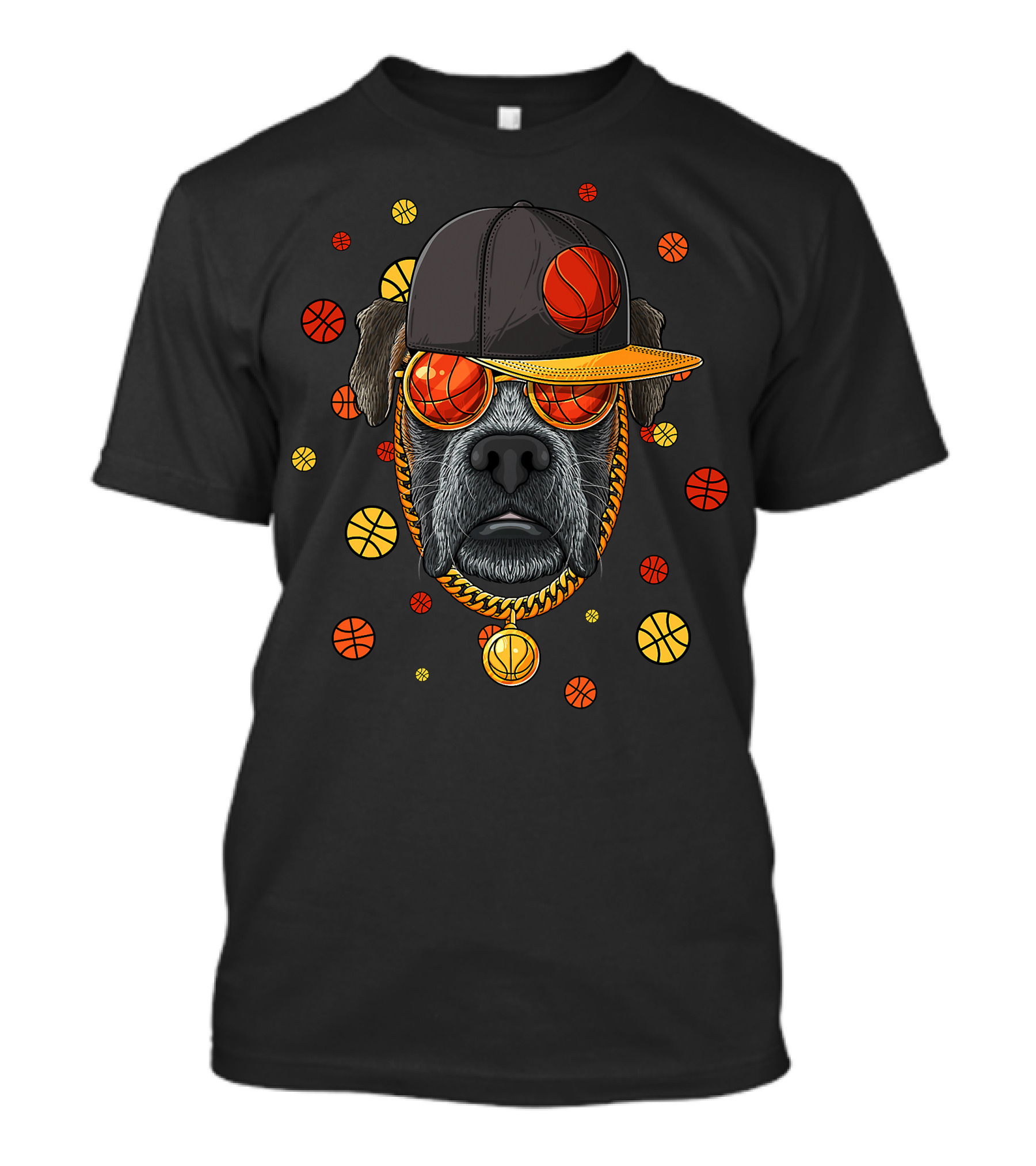 Boxer Basketball Bball Player Coach Dog With Cap And Sunglasses T-Shirt