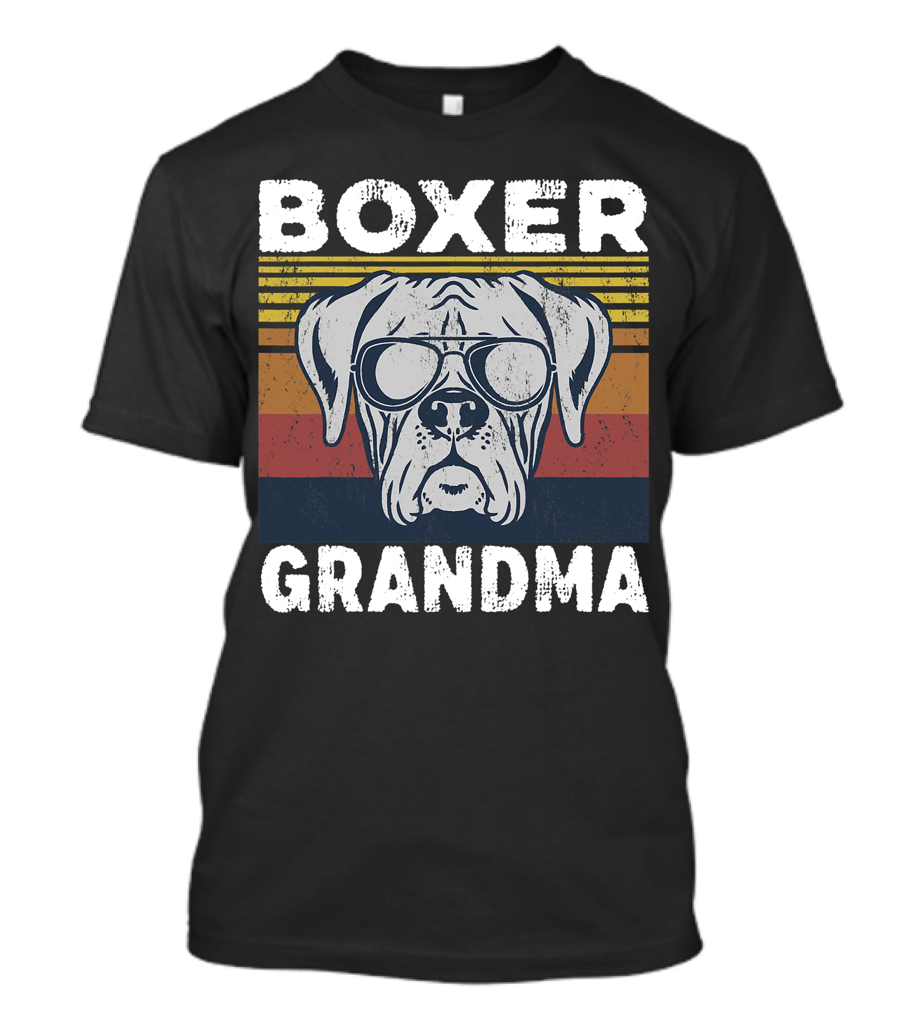 Boxer Grandma Dog Breed Pet Owner Lover Retro Sunglasses T-Shirt