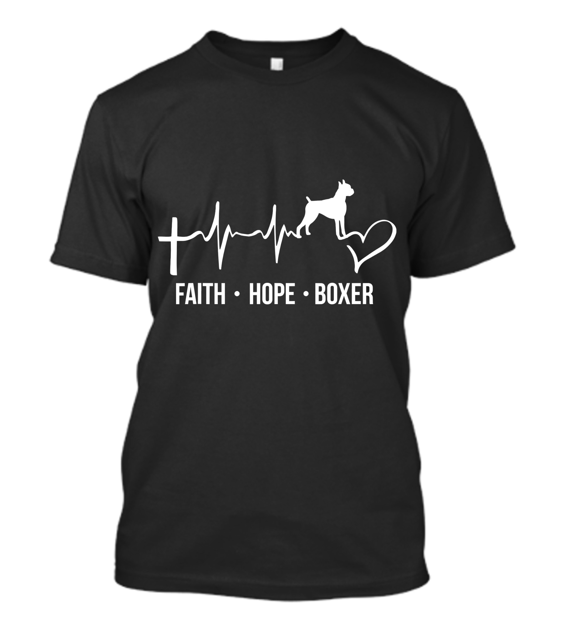 Faith Hope Boxer Heartbeat Dog Owner Lover Women Me T-Shirt