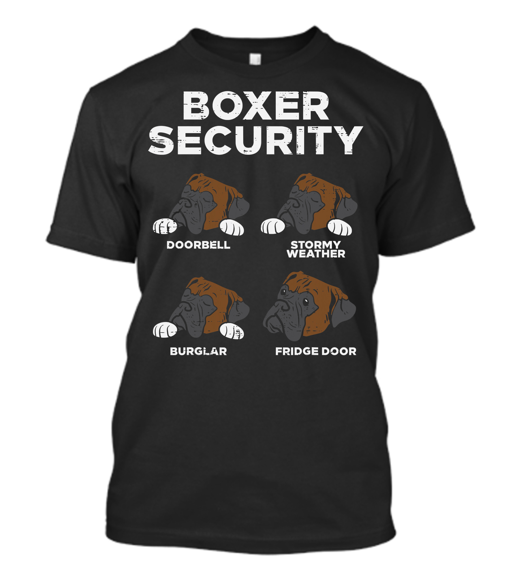 Boxer Security Doorbell Stormy Weather Burglar Fridge Door T-Shirt
