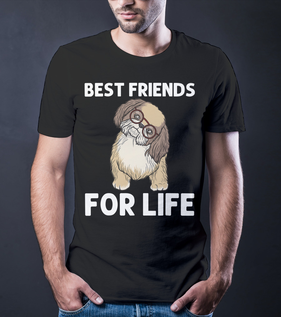Best Friends For Life Cool Shih Tzu Puppy Pet T-Shirt