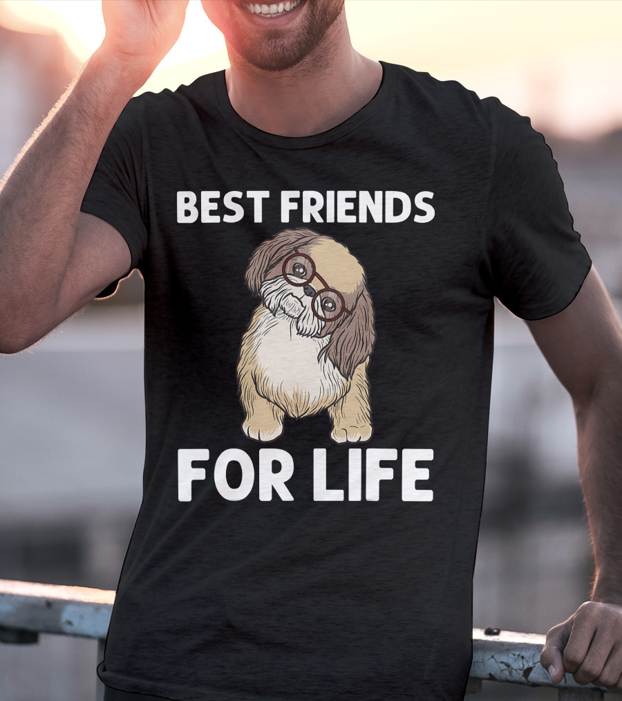 Best Friends For Life Cool Shih Tzu Puppy Pet T-Shirt