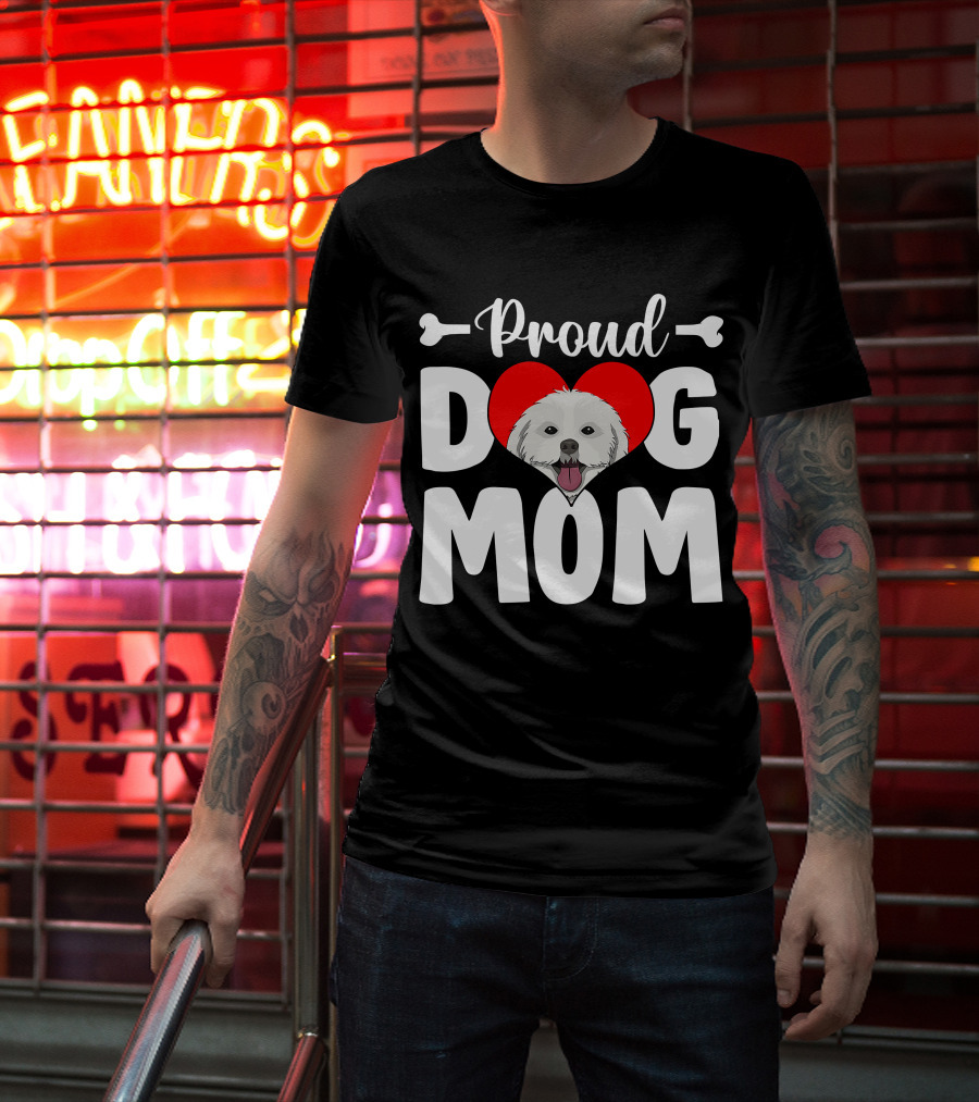 Proud Shih Tzu Dog Mom Heart T-Shirt
