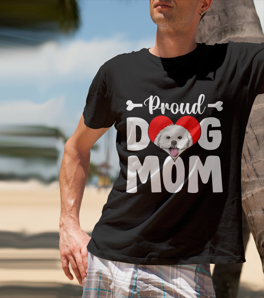 Proud Shih Tzu Dog Mom Heart T-Shirt