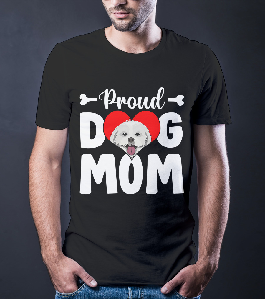 Proud Shih Tzu Dog Mom Heart T-Shirt