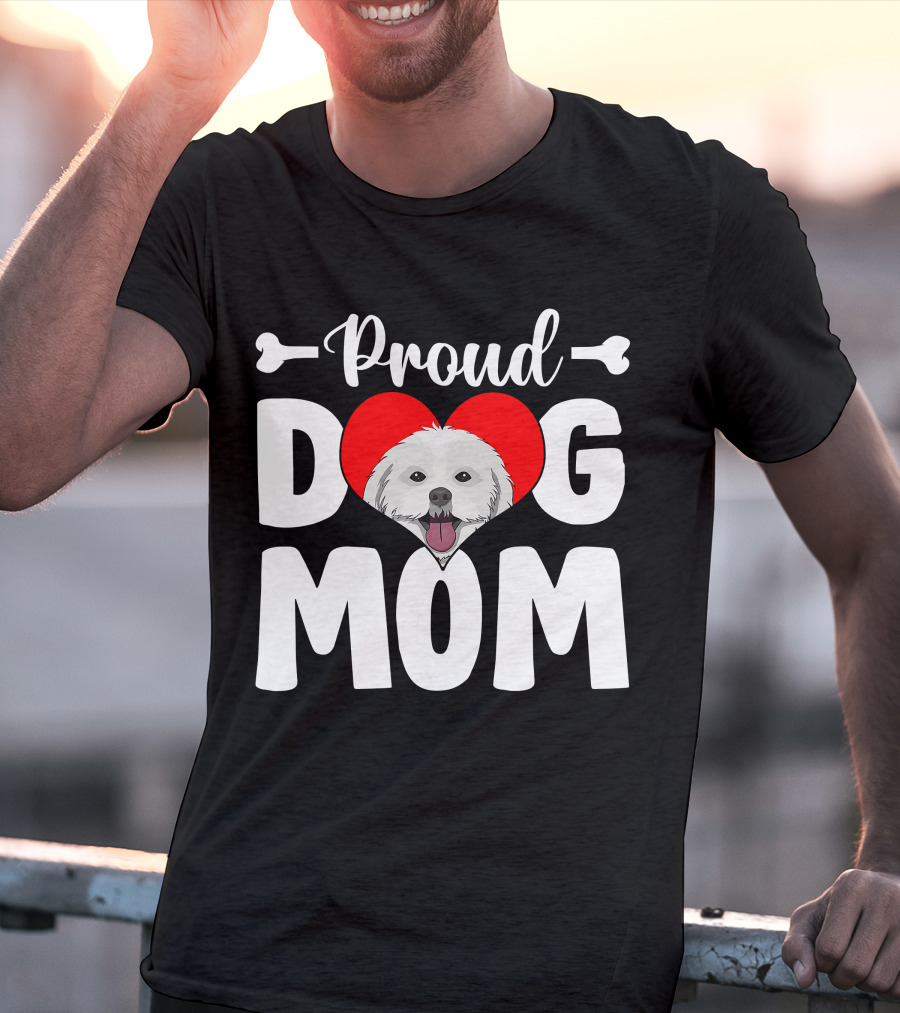 Proud Shih Tzu Dog Mom Heart T-Shirt