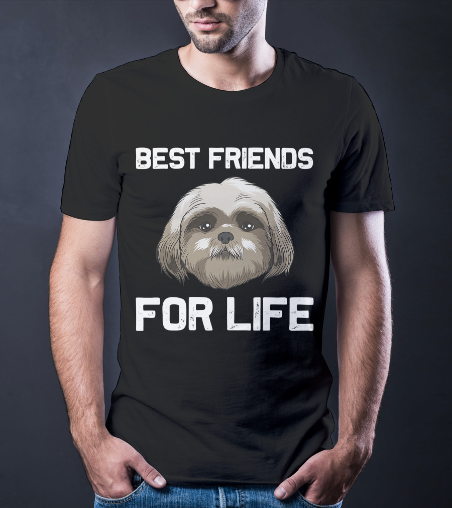 Best Friends For Life Funny Shih Tzu Women Pet Dog Puppy T-Shirt
