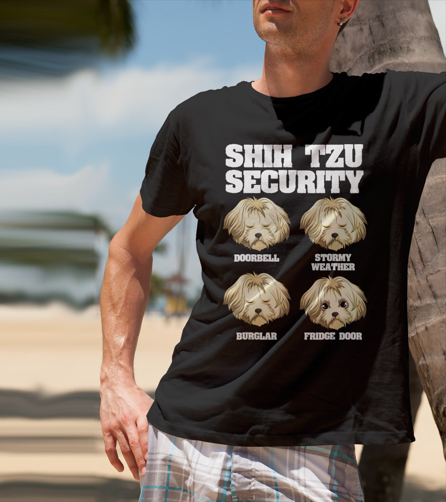 Shih Tzu Security Fridge Door Pot Roast Vegetables Sausage Pate T-Shirt