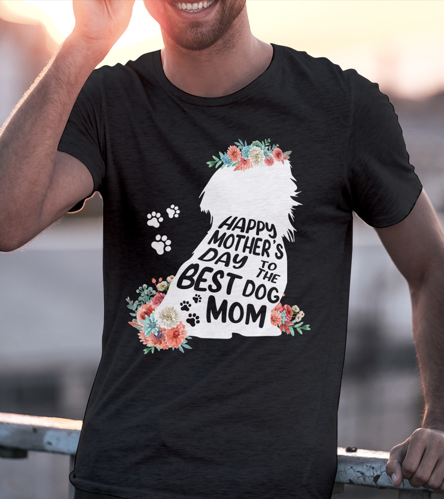 Happy Mother's Day To The Best Shih Tzu Mom Dog Flowers T-Shirt