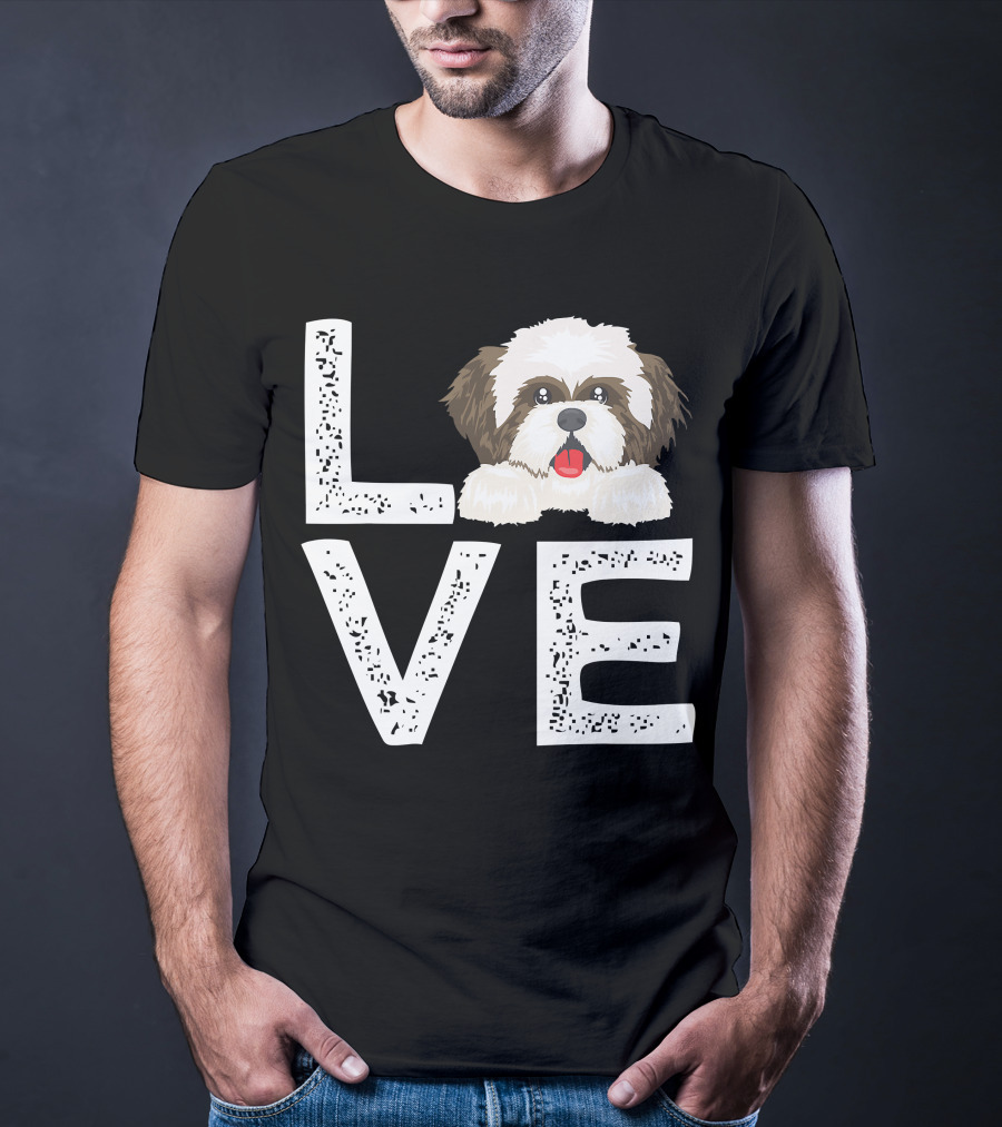 I Love My Shih Tzu Funny Shih Tzu Dog Lover Cute Shih Tzu Love T-Shirt