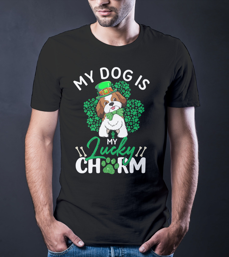 My Shih Tzu Lucky Charm Dog Lover St Patrick's Day T-Shirt