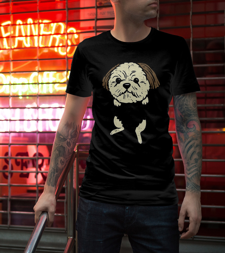 Shih Tzu Pocket Feet Cute Animal Pet T-Shirt