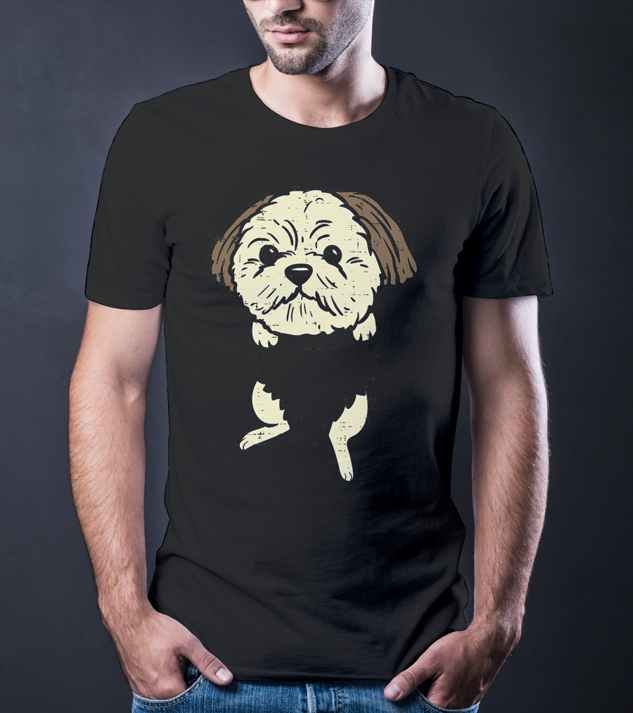 Shih Tzu Pocket Feet Cute Animal Pet T-Shirt