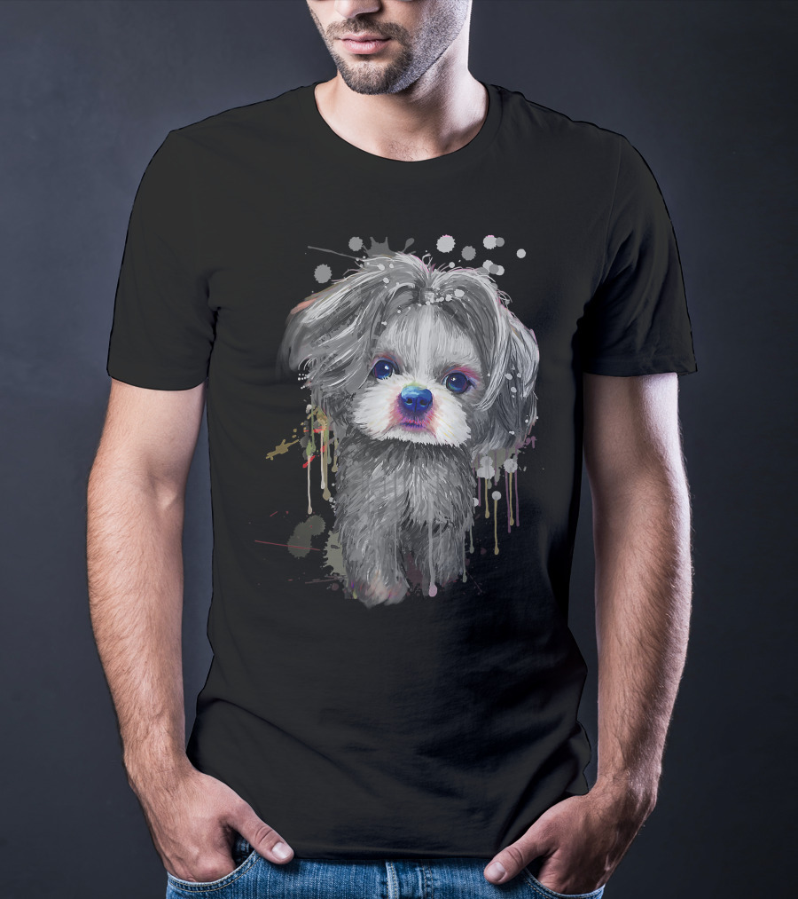 Adorable Shih Tzu Art For Proud Shih Tzu Mom Enthusiasts T-Shirt