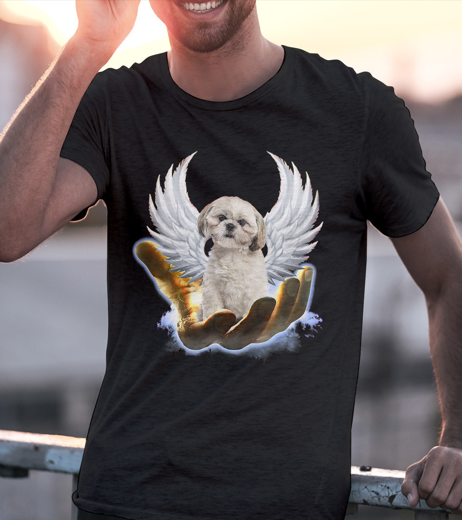 Shih Tzu God Golden Hand Heaven Wings Mens Womens T-Shirt