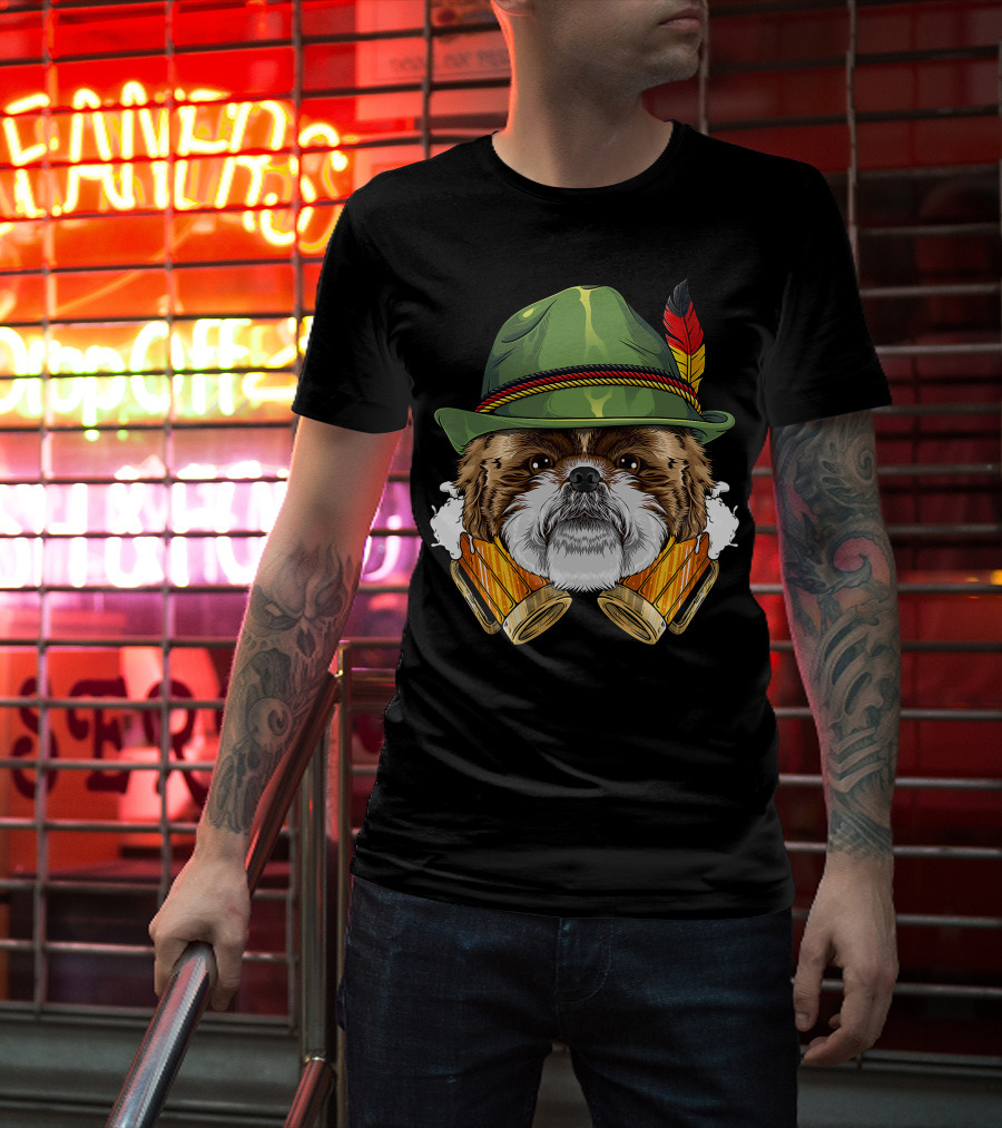 Shih Tzu Oktoberfest Beer Fest Lederhosen German T-Shirt