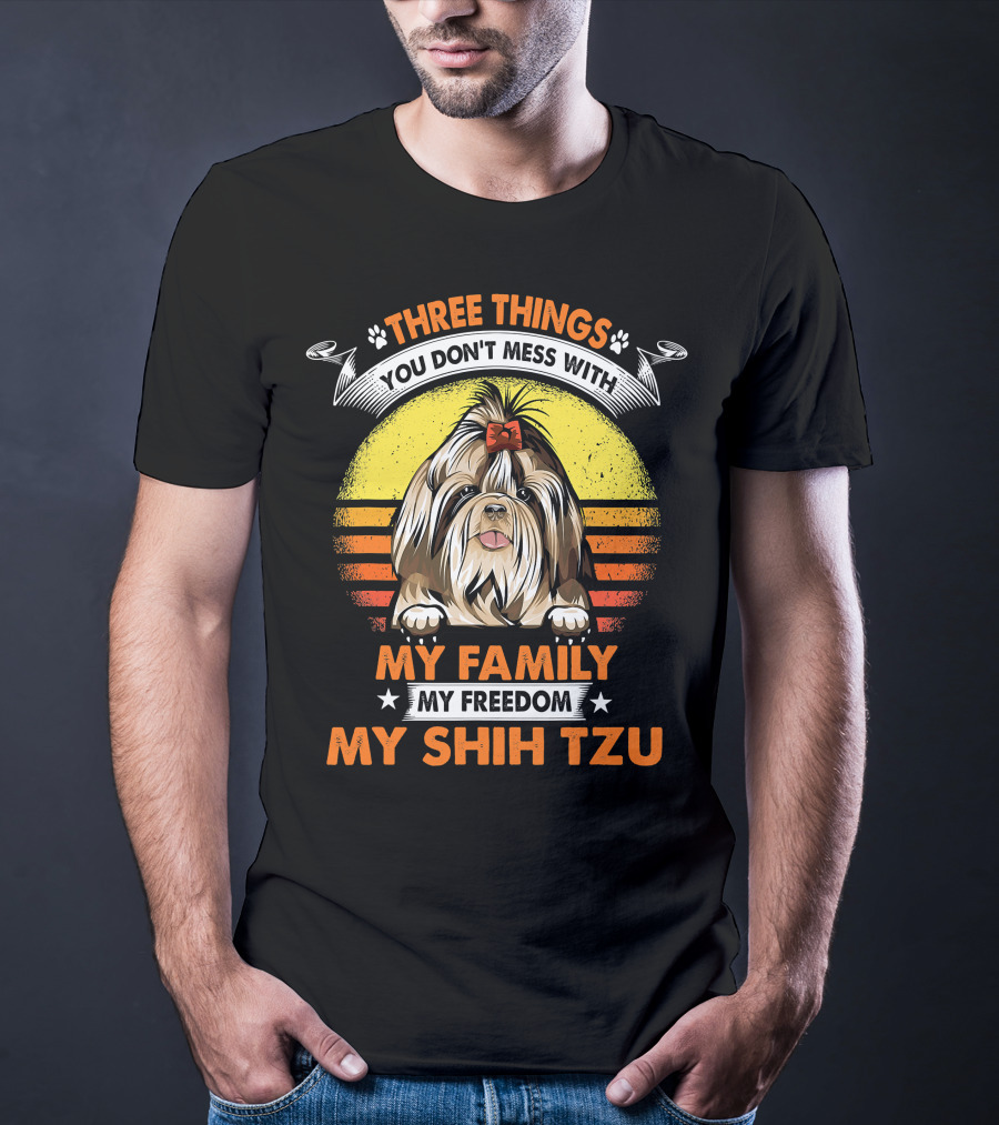 Three Things My Family My Shih Tzu T-Shirt