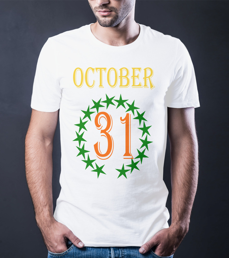 OCTOBER 31 Surrounded By Green Stars T-Shirt