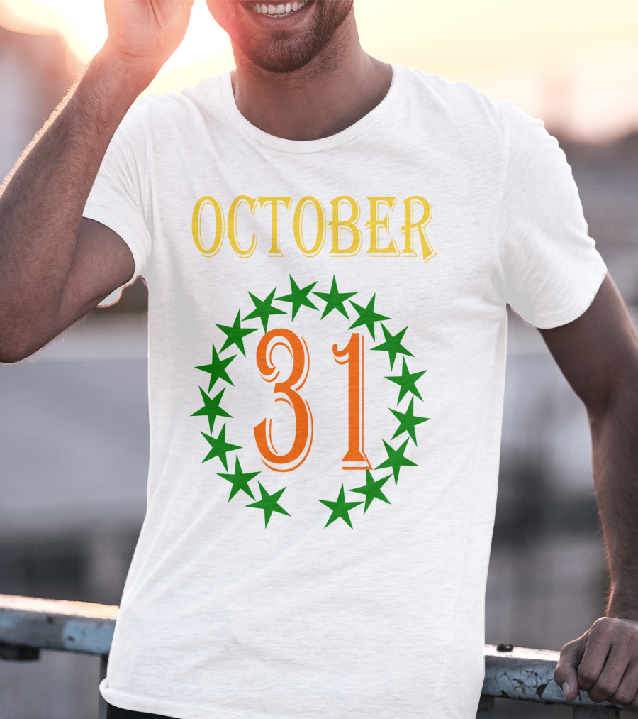 OCTOBER 31 Surrounded By Green Stars T-Shirt