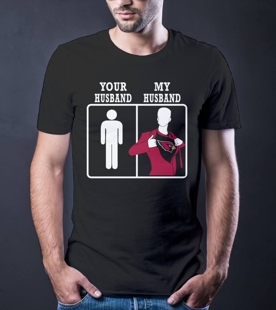 Your Husband My Husband Arizona Cardinals Logo Superman Style T-Shirt