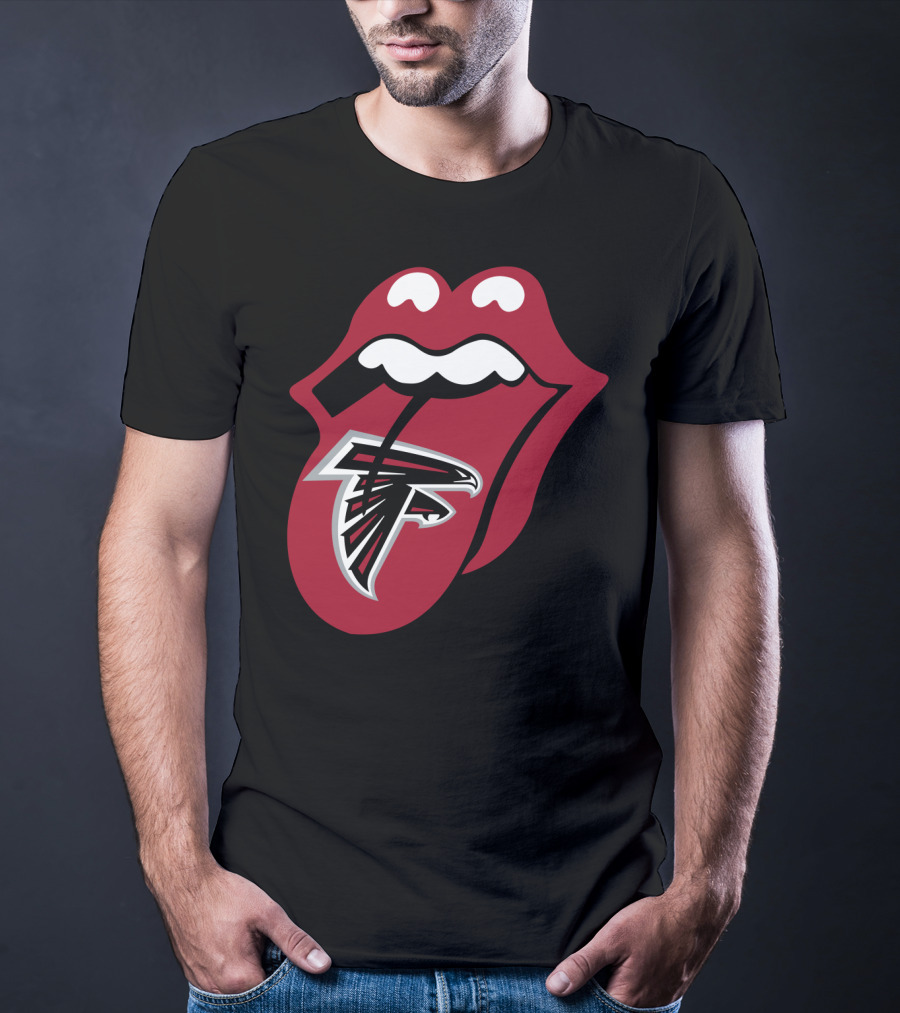 Atlanta Falcons Rolling Stones Tongue Logo Mashup T-Shirt