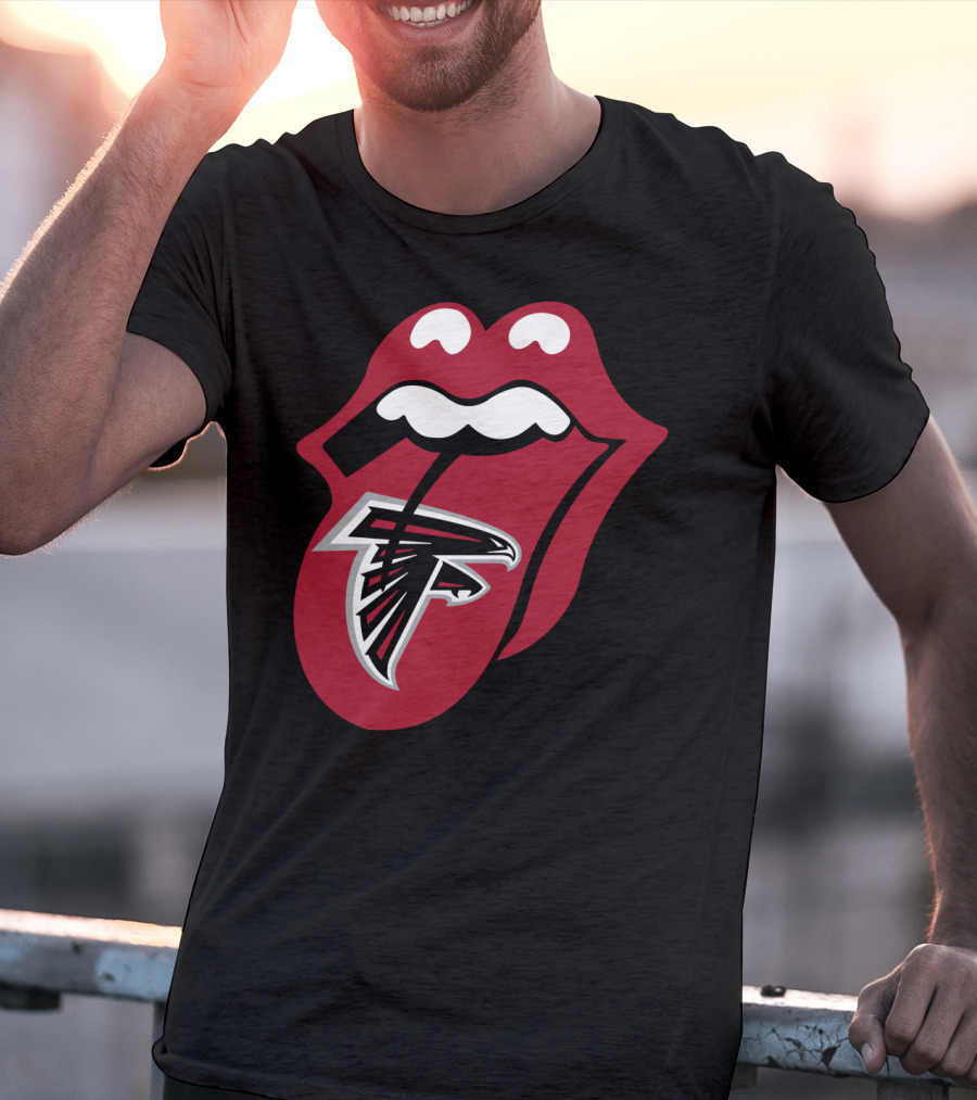Atlanta Falcons Rolling Stones Tongue Logo Mashup T-Shirt