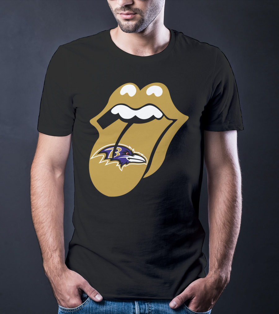 Baltimore Ravens Rolling Stones Tongue T-Shirt